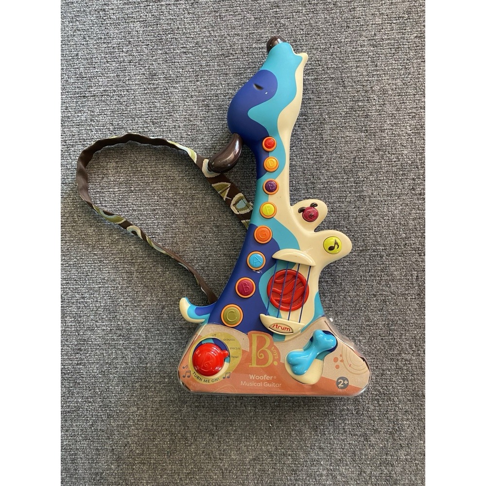 Strum Interactive Dog Guitar B. Toys Woofer Dog Shaped Guitar NEW
